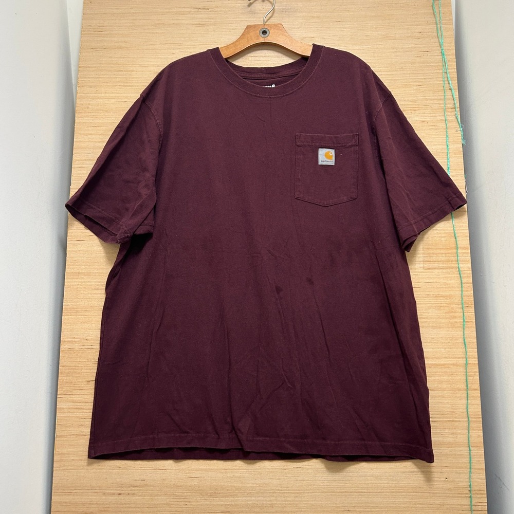 Carhartt Loose Fit Pocket T-Shirt Mens XL Burgundy Maroon Short Sleeve Tee